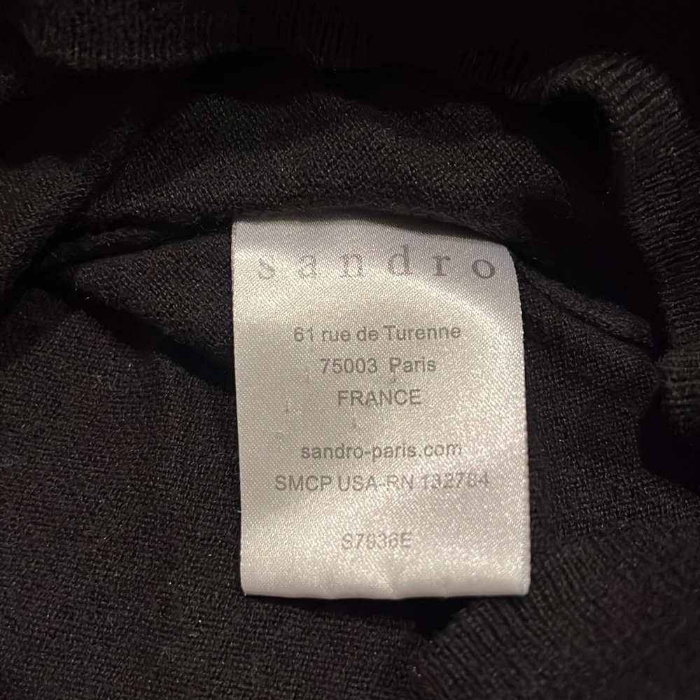 Sandro Black Y-Strap Sweater View 6